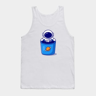 Cute Astronaut In Space Mug Cartoon Tank Top